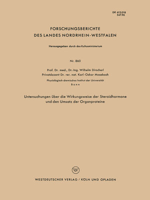 cover image of Unterschungen über die Wirkungsweise der Steroidhormone und den Umsatz der Organproteine